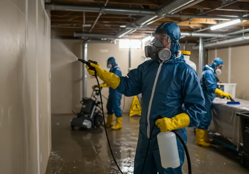 Basement Sanitization and Antimicrobial Treatment process in Winona Lake, IN