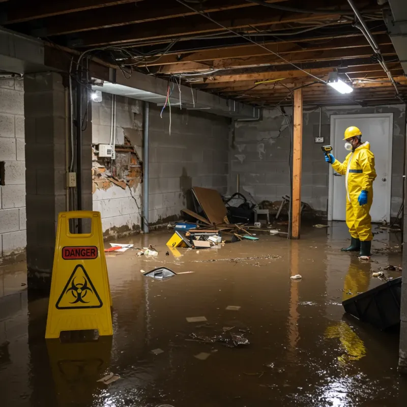 Flooded Basement Electrical Hazard in Winona Lake, IN Property