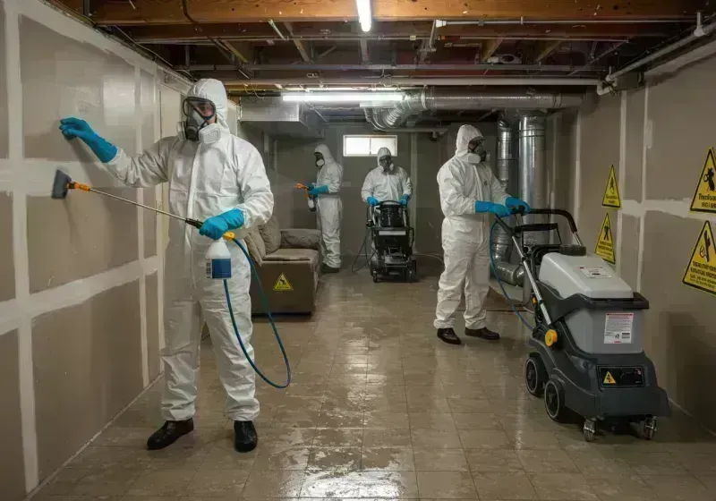 Basement Moisture Removal and Structural Drying process in Winona Lake, IN